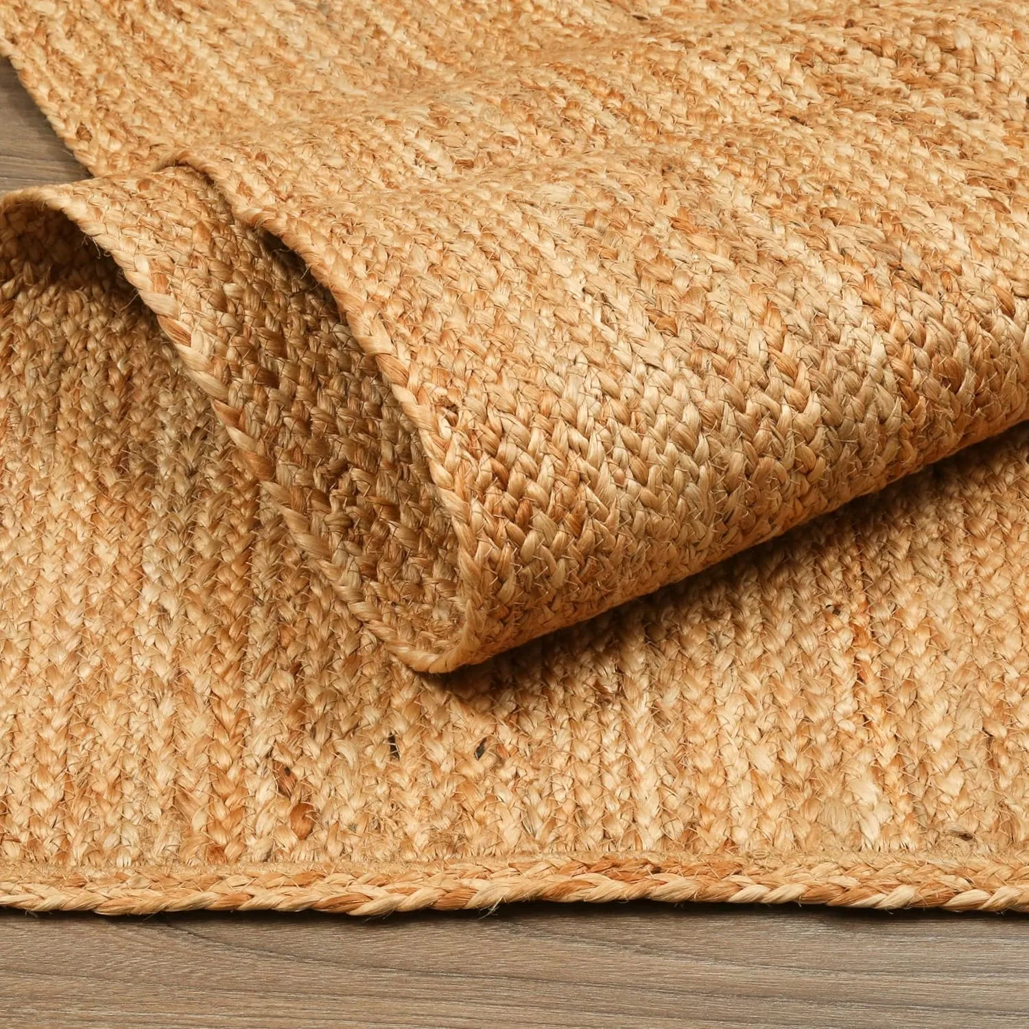 Jute Runner - Natural Fiber Hand Woven Boho Farmhouse Style 2x10 Foot Area Rug for Kitchen, Bedroom or Living Room - Braided Design Floor Decor