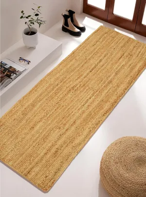 Jute Runner - Natural Fiber Hand Woven Boho Farmhouse Style 2x10 Foot Area Rug for Kitchen, Bedroom or Living Room - Braided Design Floor Decor
