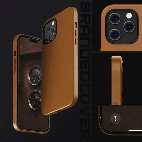 K-doo iPhone 13 Pro Max Leather Case Back Cover
