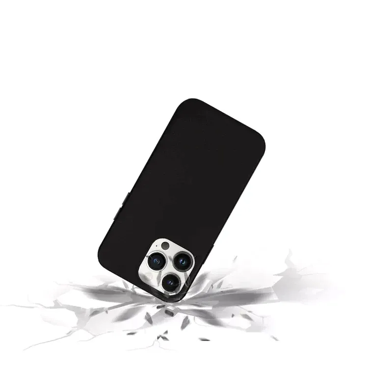 K-doo iPhone 15 Plus Leather Case Back Cover- Black