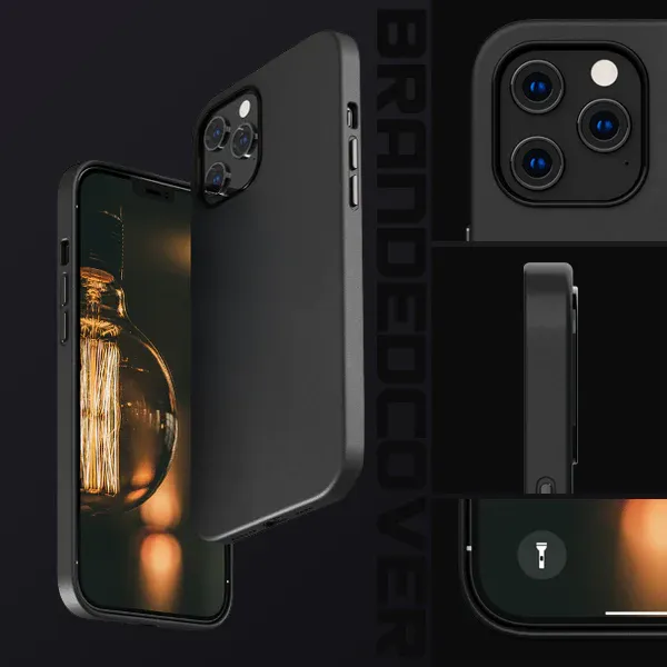 K-doo iPhone 15 Plus Leather Case Back Cover- Black