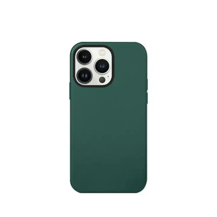 K-doo iPhone 15 Pro Leather Case Back Cover - Green