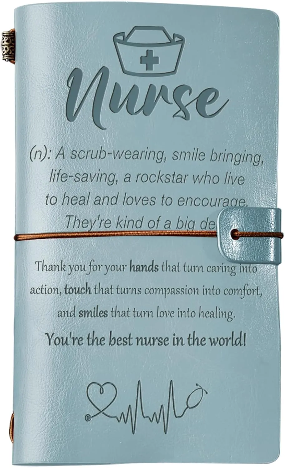 KAAYEE Nurse Gifts for Women 140 Page Refillable Leather Journal, Nurse's Day Appreciation Gifts, Nurses Week Gifts, Birthday Christmas Graduation RN Gifts for Nurses Women (Blue)