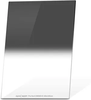 K&F Concept 100mm x 150mm Hard Graduated ND8 (3 Stop) Hard Graduated Neutral Density Filter with 28 Multi-Layer Coatings Waterrpoof/Scratch Resistant for Camera Lens