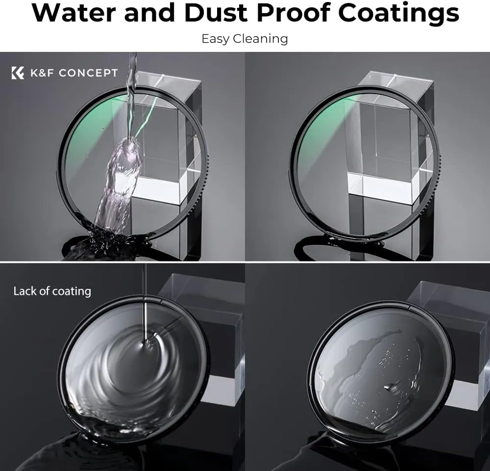K&F Concept 77mm MC UV Protection Filter with 28 Multi-Layer Coatings HD/Hydrophobic/Scratch Resistant Ultra-Slim UV Filter for 77mm Camera Lens (Nano-X Series)