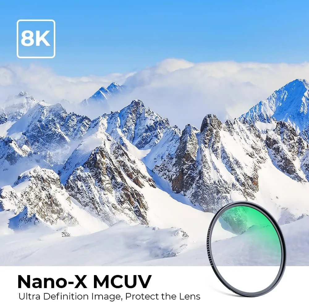 K&F Concept 77mm MC UV Protection Filter with 28 Multi-Layer Coatings HD/Hydrophobic/Scratch Resistant Ultra-Slim UV Filter for 77mm Camera Lens (Nano-X Series)