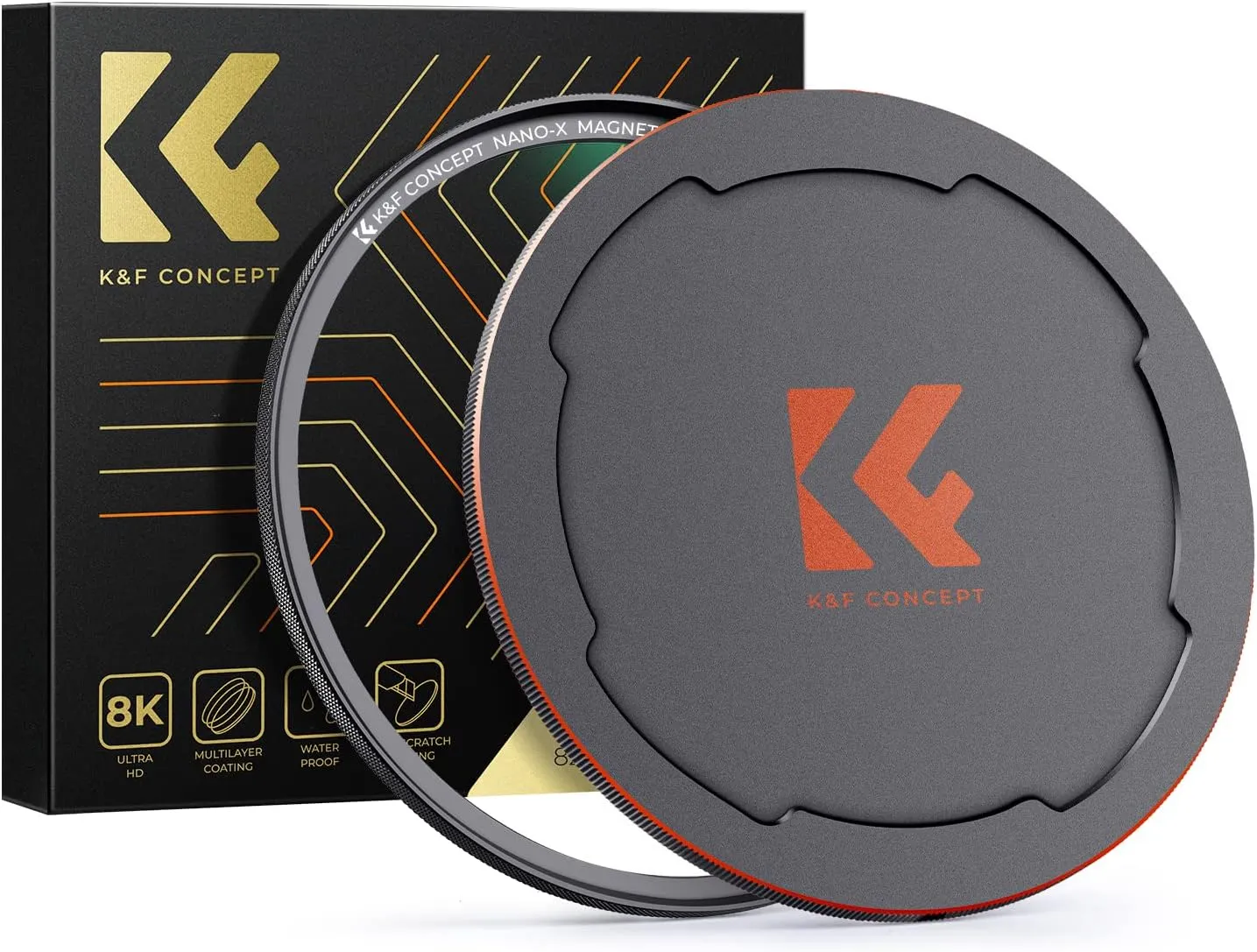 K&F Concept 82mm Magnetic MC UV Lens Protection Filter   Lens Filter Cap with 28 Multi-Layer Coatings Waterproof/Scratch Resistant Ultra-Slim UV Filter for Camera Lens (Nano-X Series)