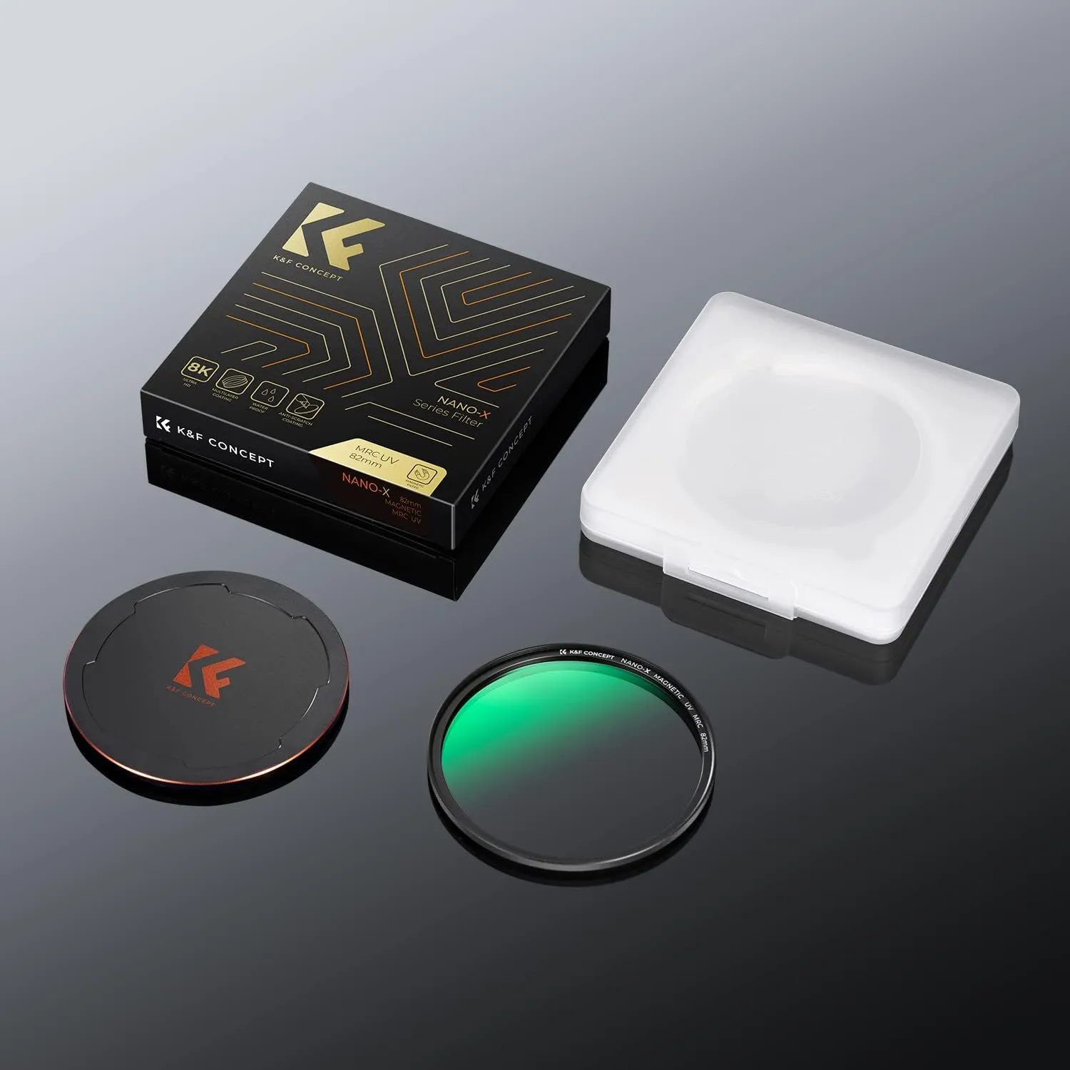 K&F Concept 82mm Magnetic MC UV Lens Protection Filter   Lens Filter Cap with 28 Multi-Layer Coatings Waterproof/Scratch Resistant Ultra-Slim UV Filter for Camera Lens (Nano-X Series)