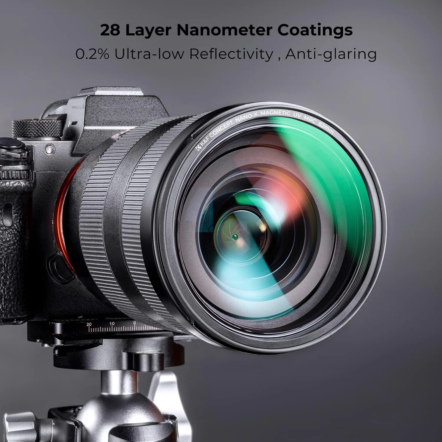 K&F Concept 82mm Magnetic MC UV Lens Protection Filter   Lens Filter Cap with 28 Multi-Layer Coatings Waterproof/Scratch Resistant Ultra-Slim UV Filter for Camera Lens (Nano-X Series)
