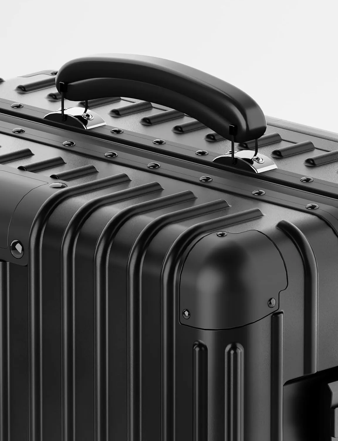 KARGO 29 Inch Check-In Luggage - Polycarbonate Hard Shell Suitcase with Aluminum Corners, Smooth-Rolling Wheels, Leather Handle, Aluminum Frame Luggage, Zipperless TSA Lock (Black, 29 Inch Check-In)