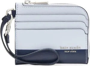 kate spade new york Devin Colorblocked Saffiano Leather Coin Card case Wristlet, Pale Sapphirine Multi