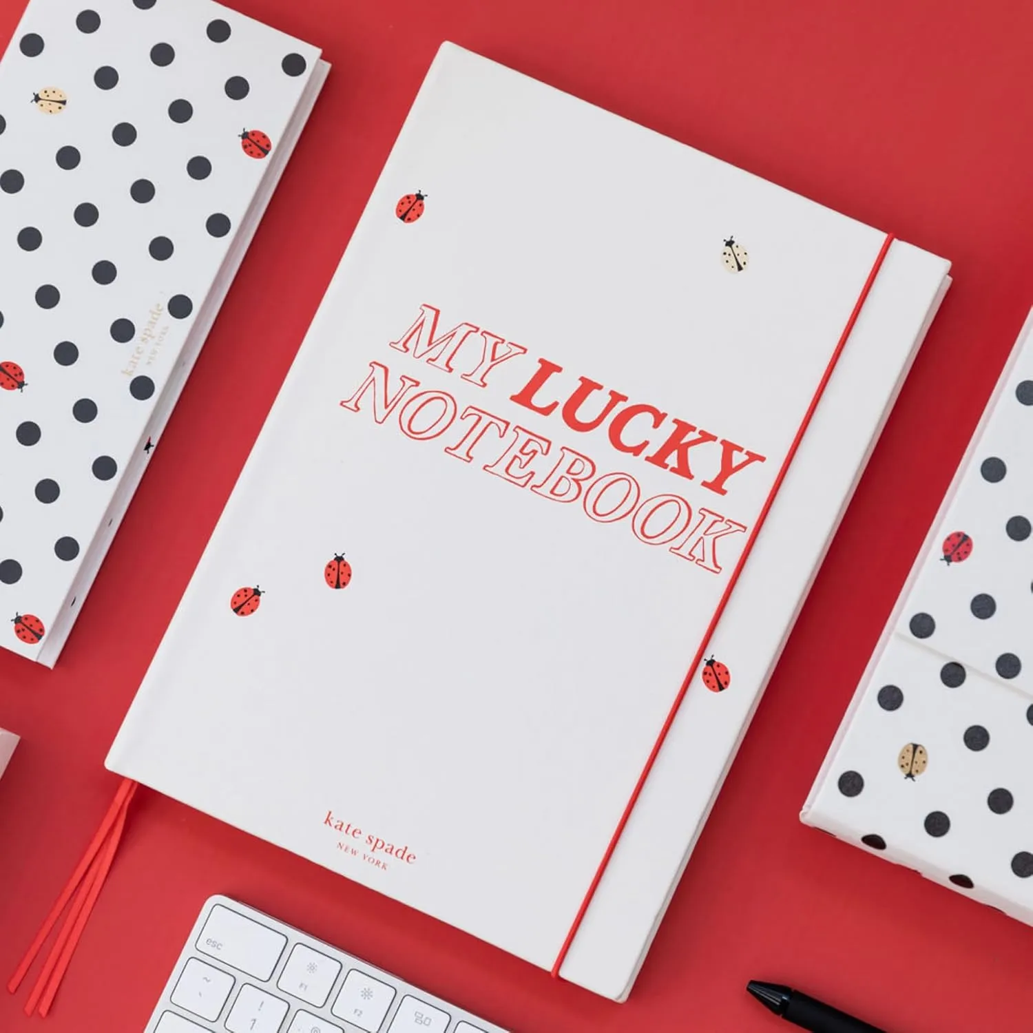 kate spade new york Take Note XL Vegan Leather Notebook, Bound Journal Includes 168 Lined Pages (Lucky Notebook)