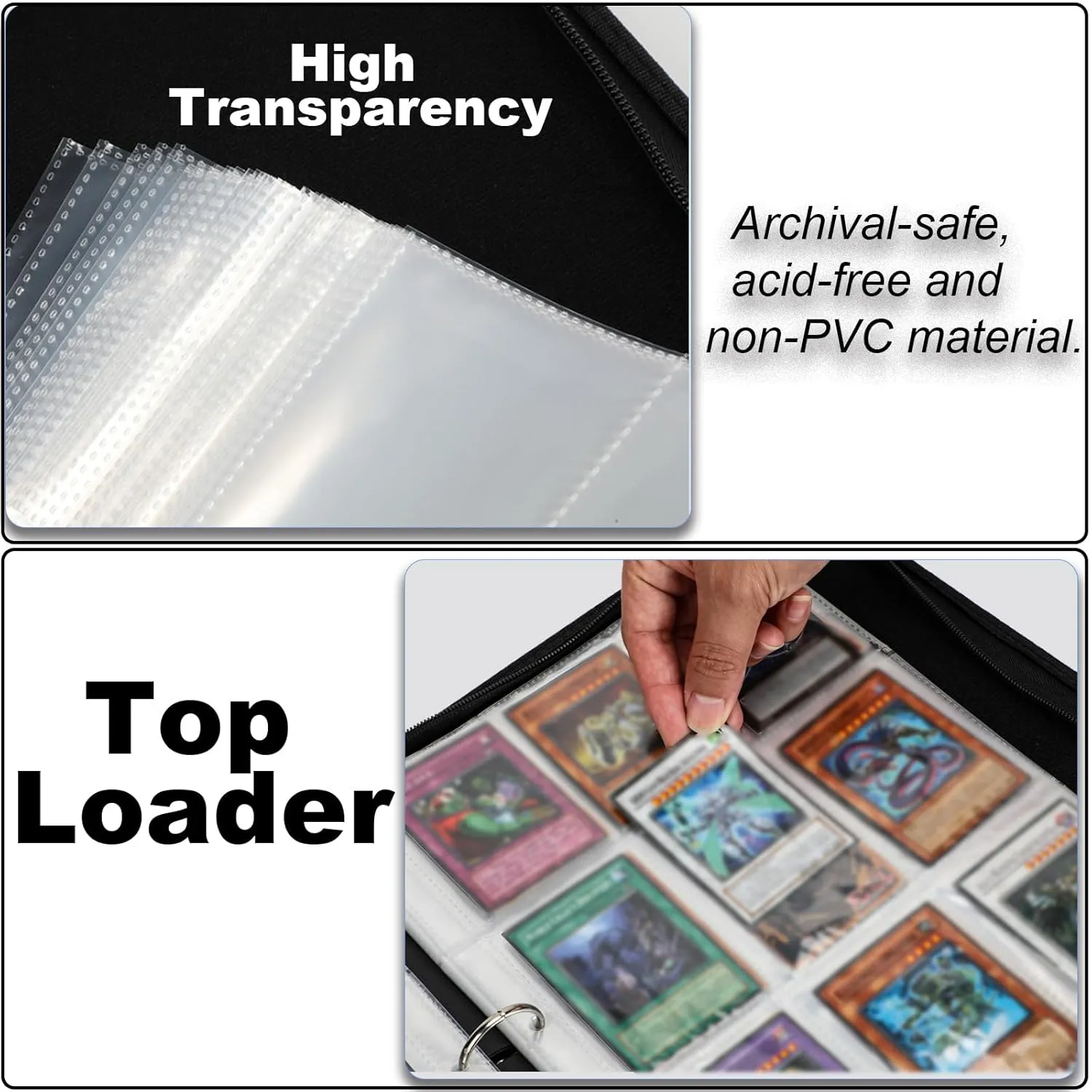 KaylyPro Trading Card Binder for Y-G-O Card 990 pockets Capacity, 9 Pocket Card Holder Compatible with TCG Cards and Other Standard Size Cards.