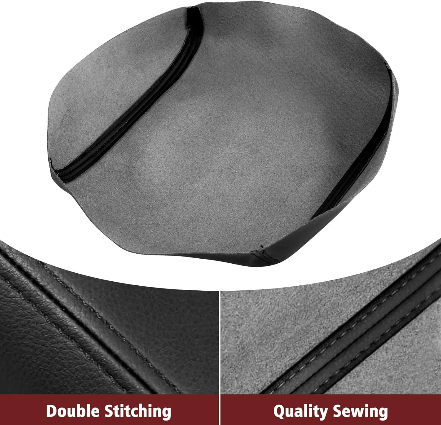 KBH Car Center Console Lid Cover Replacement for Honda Pilot 2009-2015, Vinyl Leather, Armrest Replace Covering, Anti-Scratch, Black (Leather Part Only)