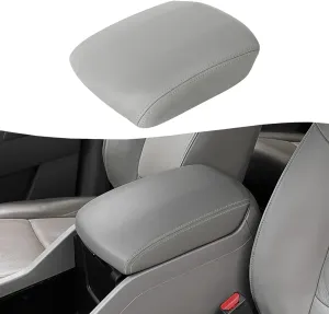 KBH Car Center Console Lid Cover Replacement for Honda Pilot 2009-2015, Vinyl Leather, Armrest Replace Covering, Anti-Scratch, Gray (Leather Part Only)
