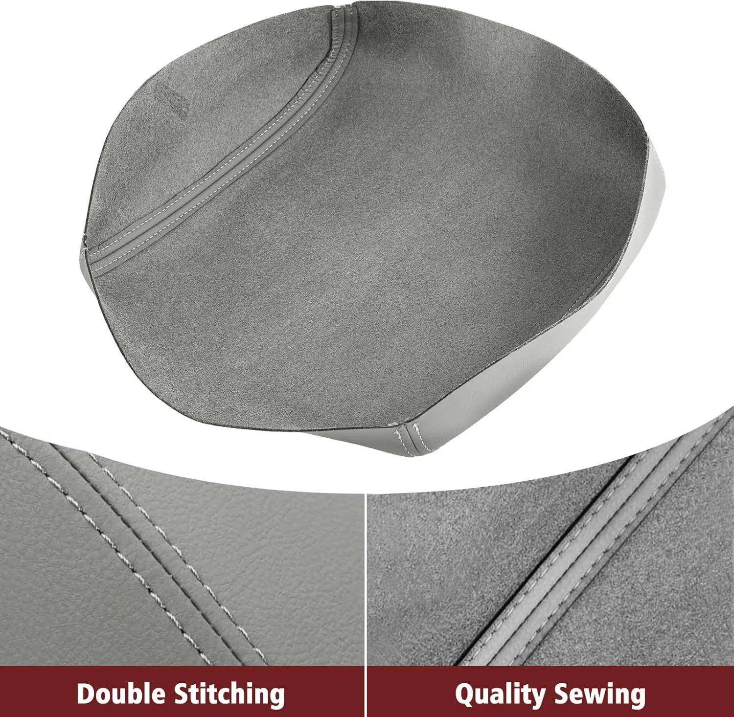 KBH Car Center Console Lid Cover Replacement for Honda Pilot 2009-2015, Vinyl Leather, Armrest Replace Covering, Anti-Scratch, Gray (Leather Part Only)