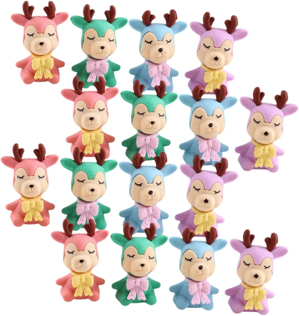 KESYOO 24Pcs Cute Cartoon Mini Animal Erasers Detachable Tiny Erasers for Creative School Supplies for Party Favors and Classroom Rewards