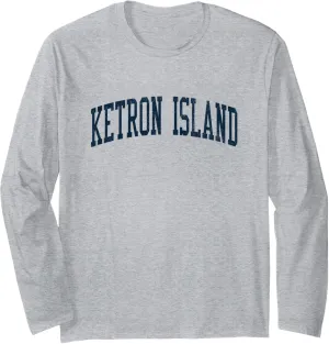 Ketron Island WA Vintage Athletic Sports JSN2 Navy Print Long Sleeve T-Shirt