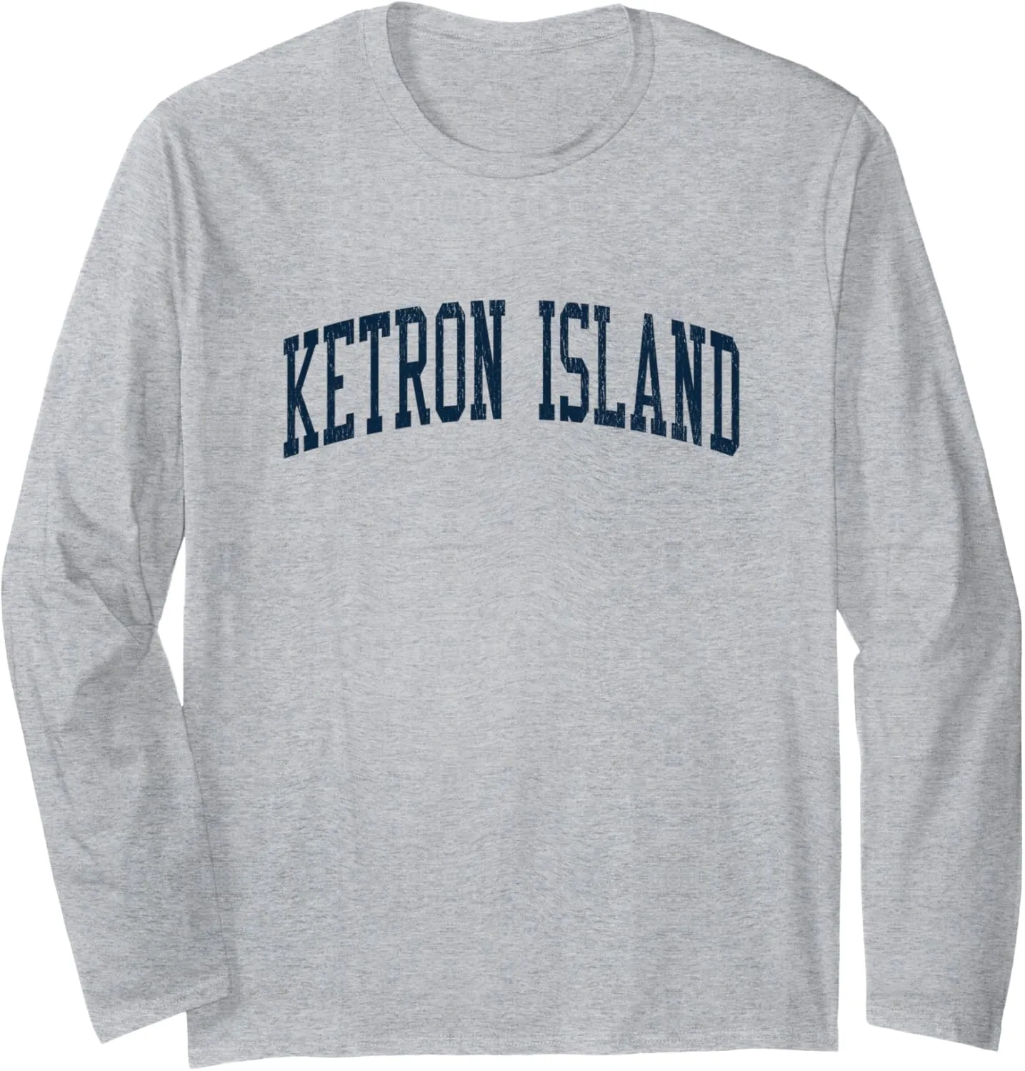 Ketron Island WA Vintage Athletic Sports JSN2 Navy Print Long Sleeve T-Shirt