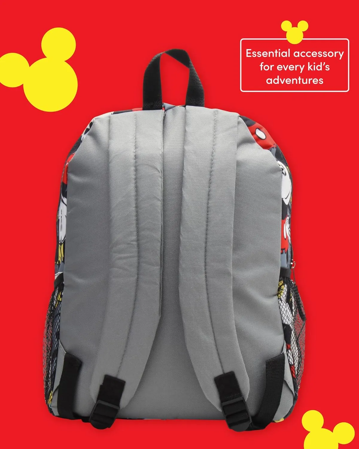 Kids Backpack - 16" School Bookbag - Disney Minnie, Mickey Mouse, Marvel Avengers: Kindergarten, Elementary, Size One Size, Mickey Grey