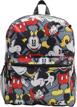 Kids Backpack - 16" School Bookbag - Disney Minnie, Mickey Mouse, Marvel Avengers: Kindergarten, Elementary, Size One Size, Mickey Grey