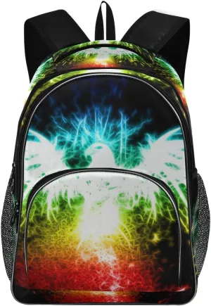 Kids Backpack Fireworks Phoenix Three Layer Arc Bookbag for Boys Girls Elementary School Casual Travel Bag Laptop Daypack