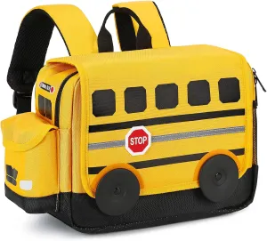 Kids Backpack for Boys Girls Preschool Bookbags 3D Cartoon Daycare Toddler Bags Medium Yellow