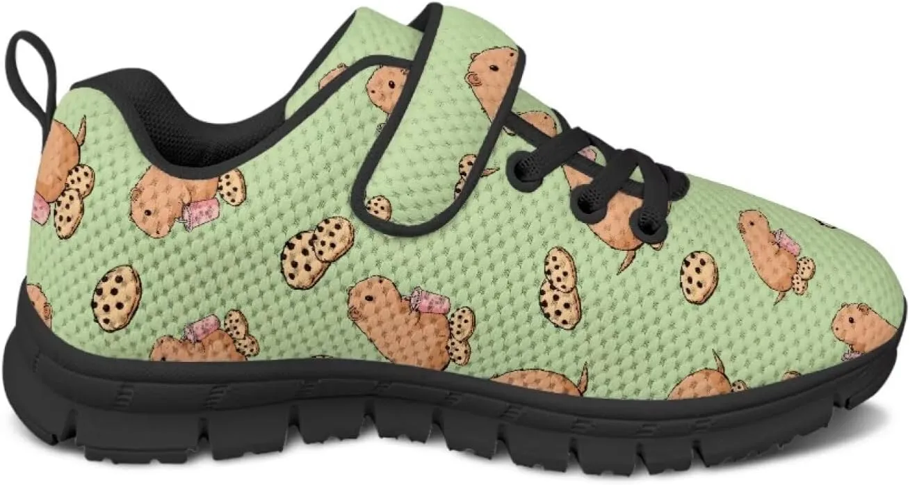 Kids Cute Sneakers for Girls School Single Buckle Sports Shoes Breathable Lightweight Walking Running Shoes