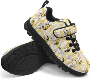 Kids Cute Sneakers for Girls School Single Buckle Sports Shoes Breathable Lightweight Walking Running Shoes