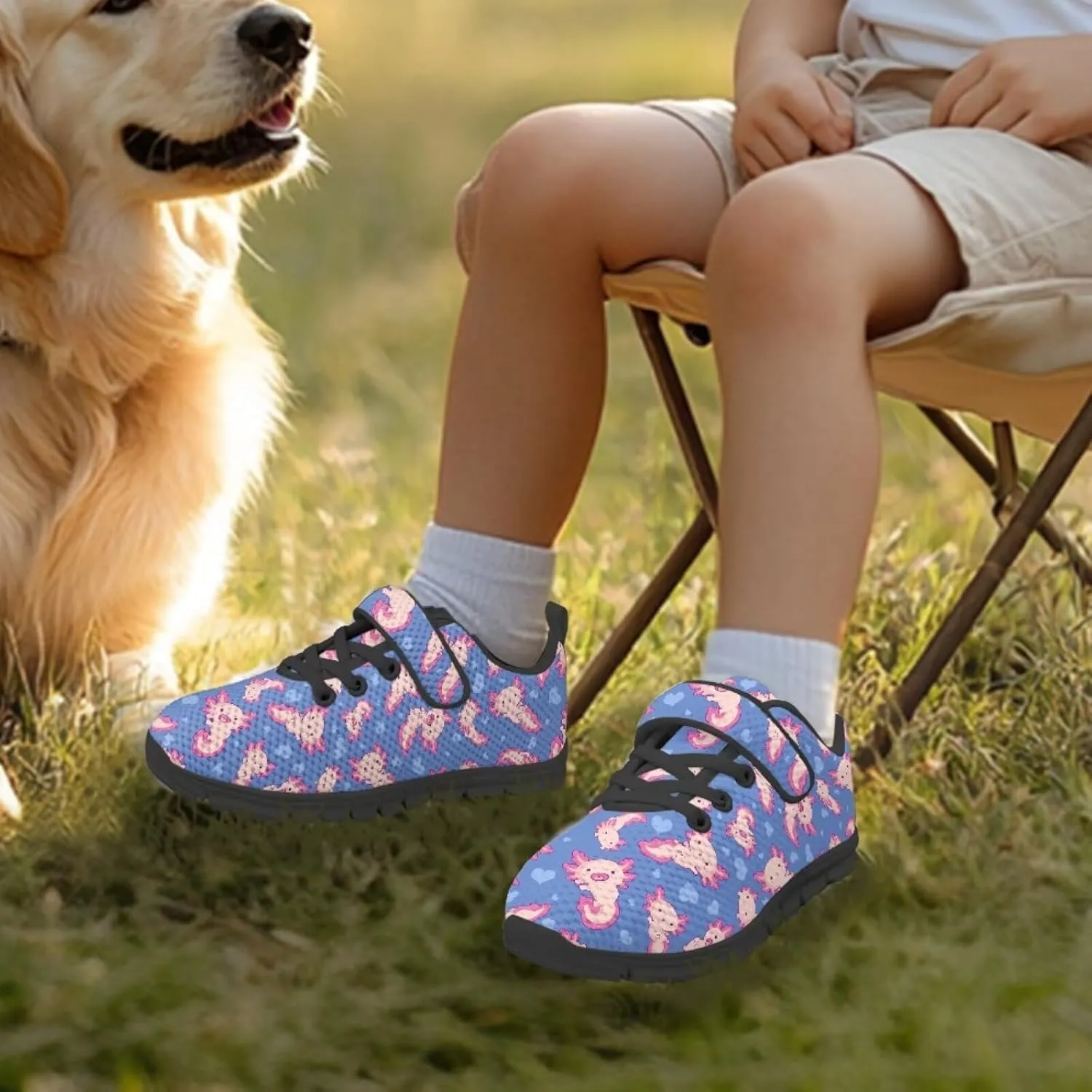 Kids Cute Sneakers for Girls School Single Buckle Sports Shoes Breathable Lightweight Walking Running Shoes