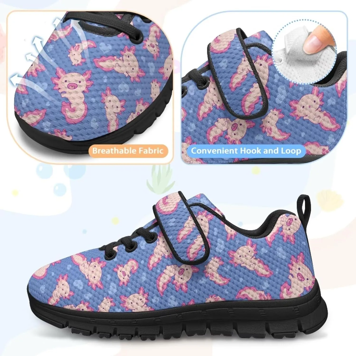 Kids Cute Sneakers for Girls School Single Buckle Sports Shoes Breathable Lightweight Walking Running Shoes