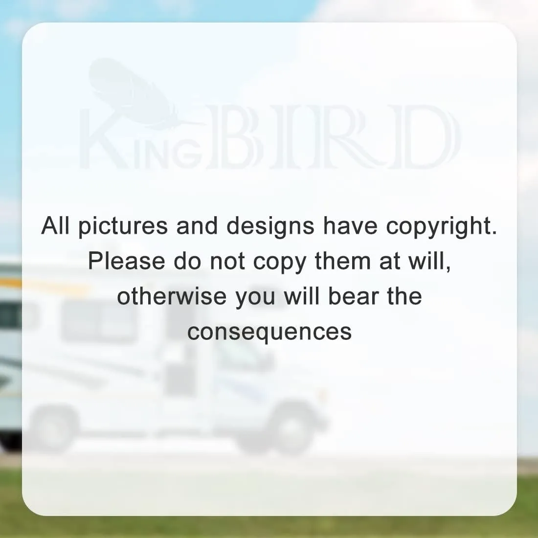 KING BIRD Travel Trailer RV Cover Extra-Thick 4 Layers Anti-UV Top Panel, Durable Camper Cover, Fits 20'-22' Motorhome -Breathable, Water-Proof, Rip-Stop with 2Pcs Extra Straps & 4 Tire Covers