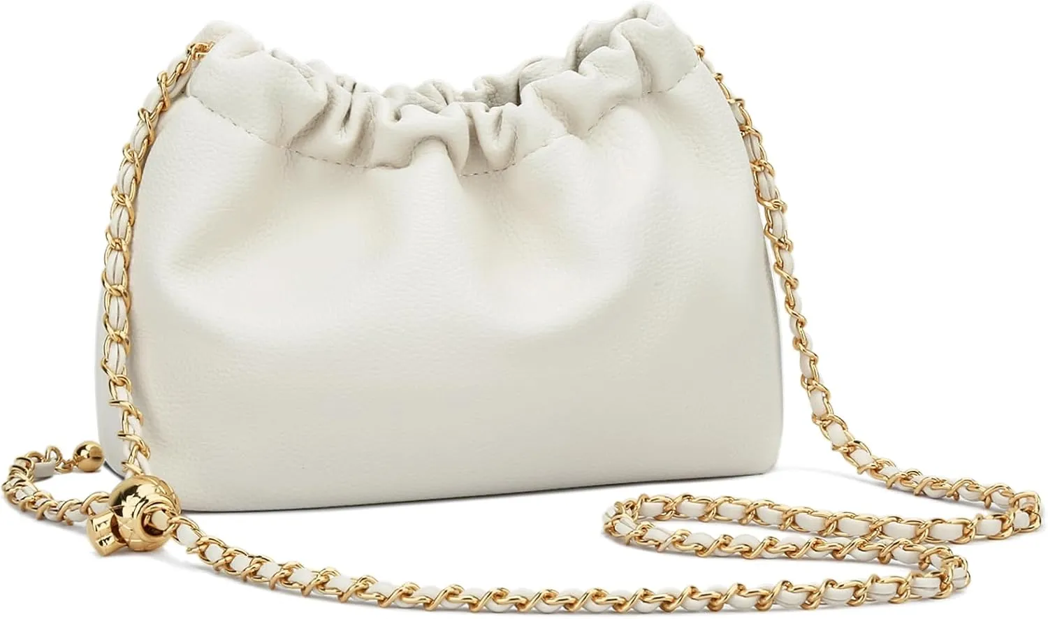 KKXIU Small Crossbody Bags for Women Ruched Vegan Leather Shoulder Purse with Adjustable Strap