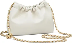 KKXIU Small Crossbody Bags for Women Ruched Vegan Leather Shoulder Purse with Adjustable Strap