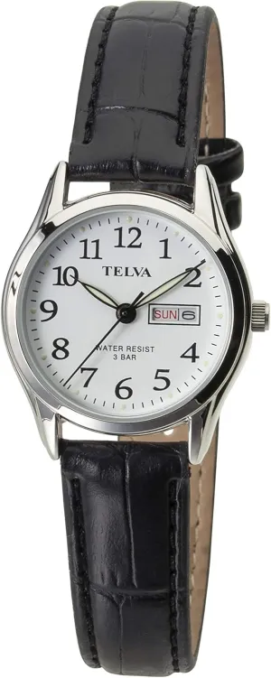 Klefer TE-AL176-WTS Women's Watch, Analog, Waterproof, Date and Day, Leather Strap, Black, Wristwatch Daily Water Resistant, Leather Strap, Simple