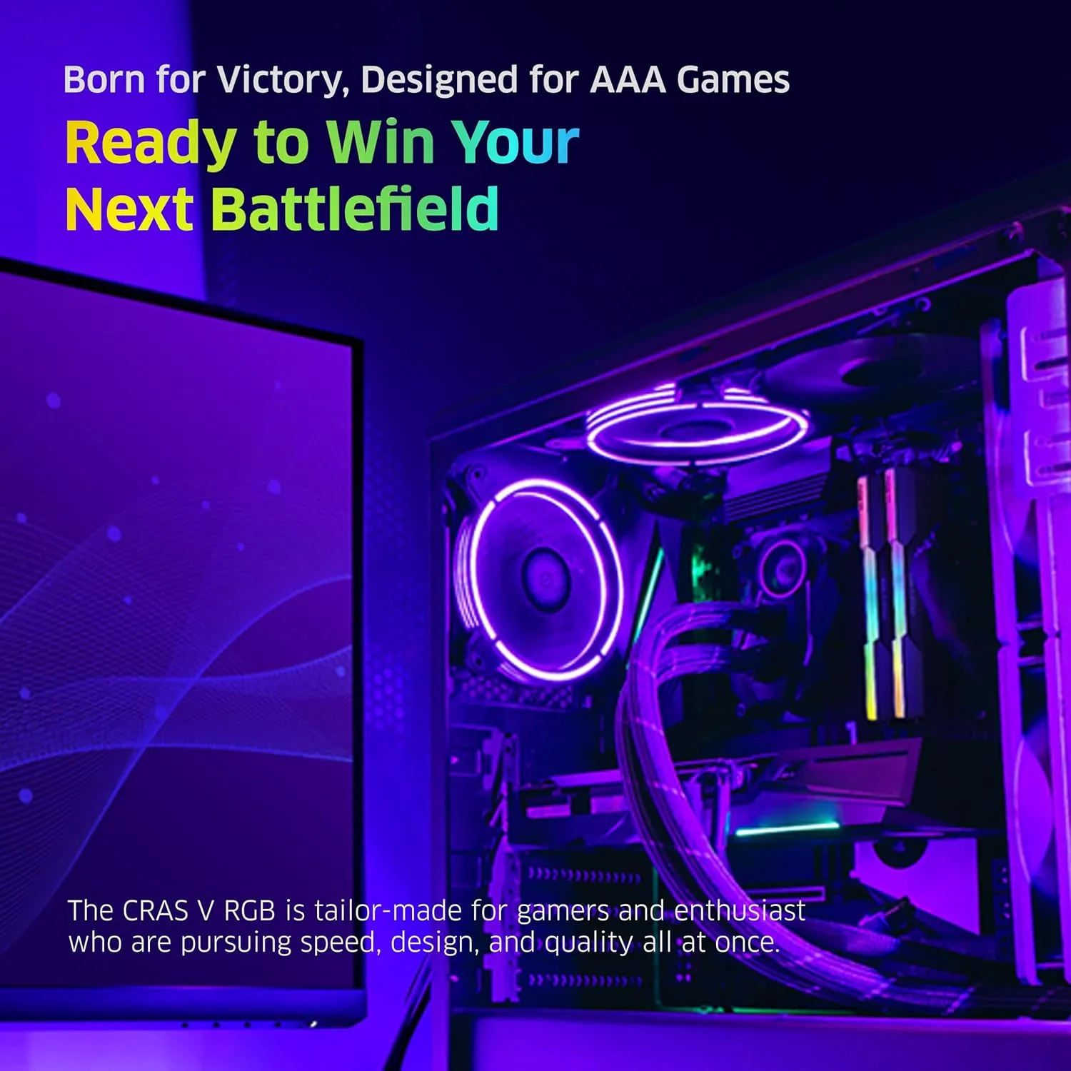 KLEVV CRAS V RGB DDR5 32GB (2x16GB) 6400MHz CL32 A-DIE 1.35V Gaming Desktop Ram Memory SK Hynix Chip XMP 3.0 / AMD Expo Ready - Black (KD5AGUA80-64A320G)