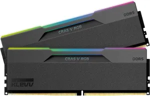 KLEVV CRAS V RGB DDR5 32GB (2x16GB) 6400MHz CL32 A-DIE 1.35V Gaming Desktop Ram Memory SK Hynix Chip XMP 3.0 / AMD Expo Ready - Black (KD5AGUA80-64A320G)