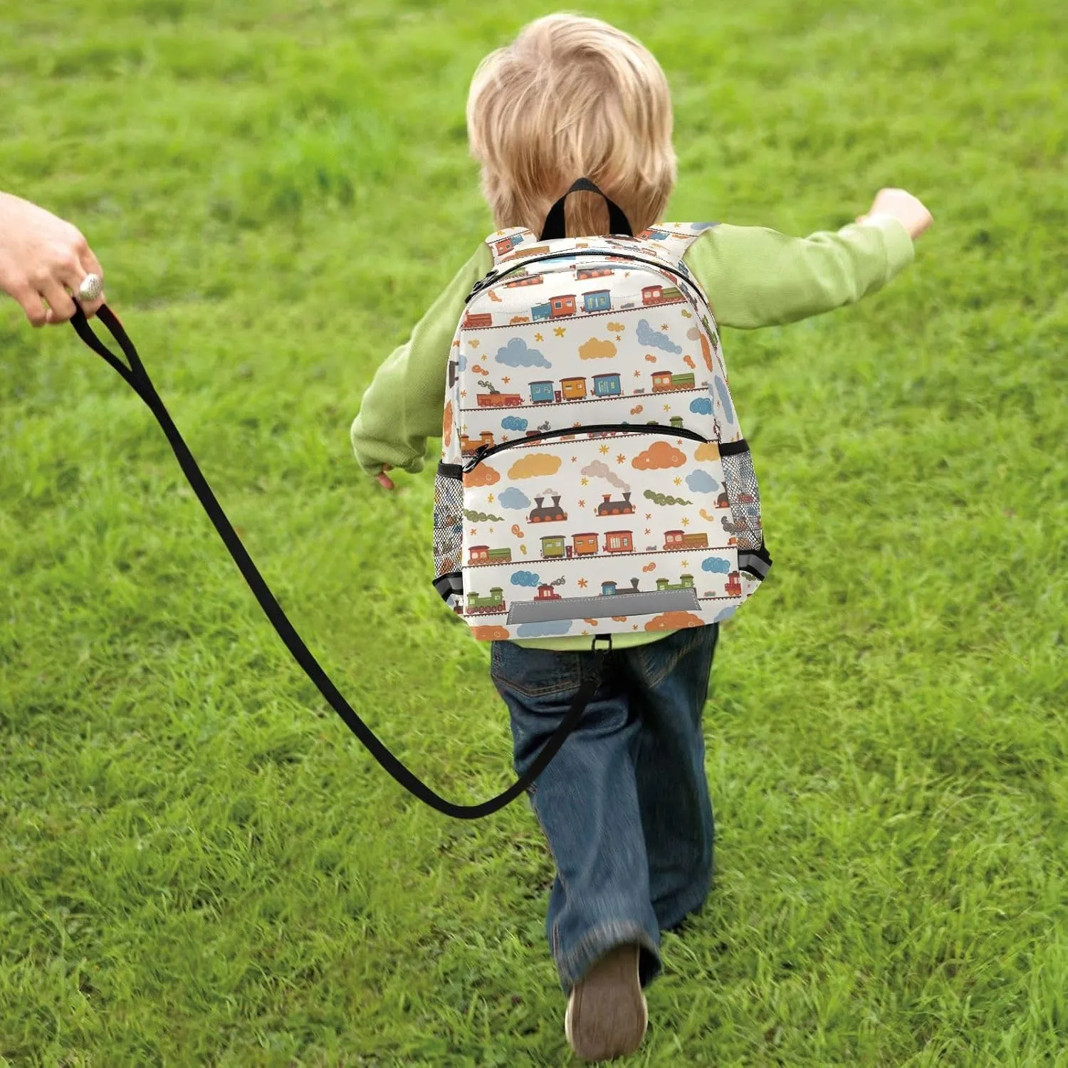 KLL Funny Steam Train Toddler Girl Backpack Waterproof Mini School Bags Travel Daypack