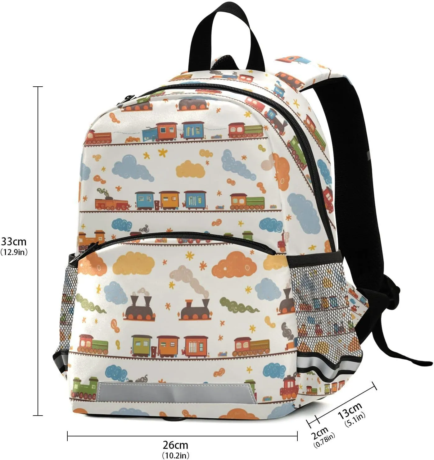 KLL Funny Steam Train Toddler Girl Backpack Waterproof Mini School Bags Travel Daypack