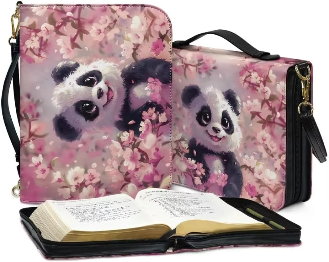Kuiaobaty Bible Protective Case Holy Bible Carrying Bag Zipper PU Leather Bible Tote Bag