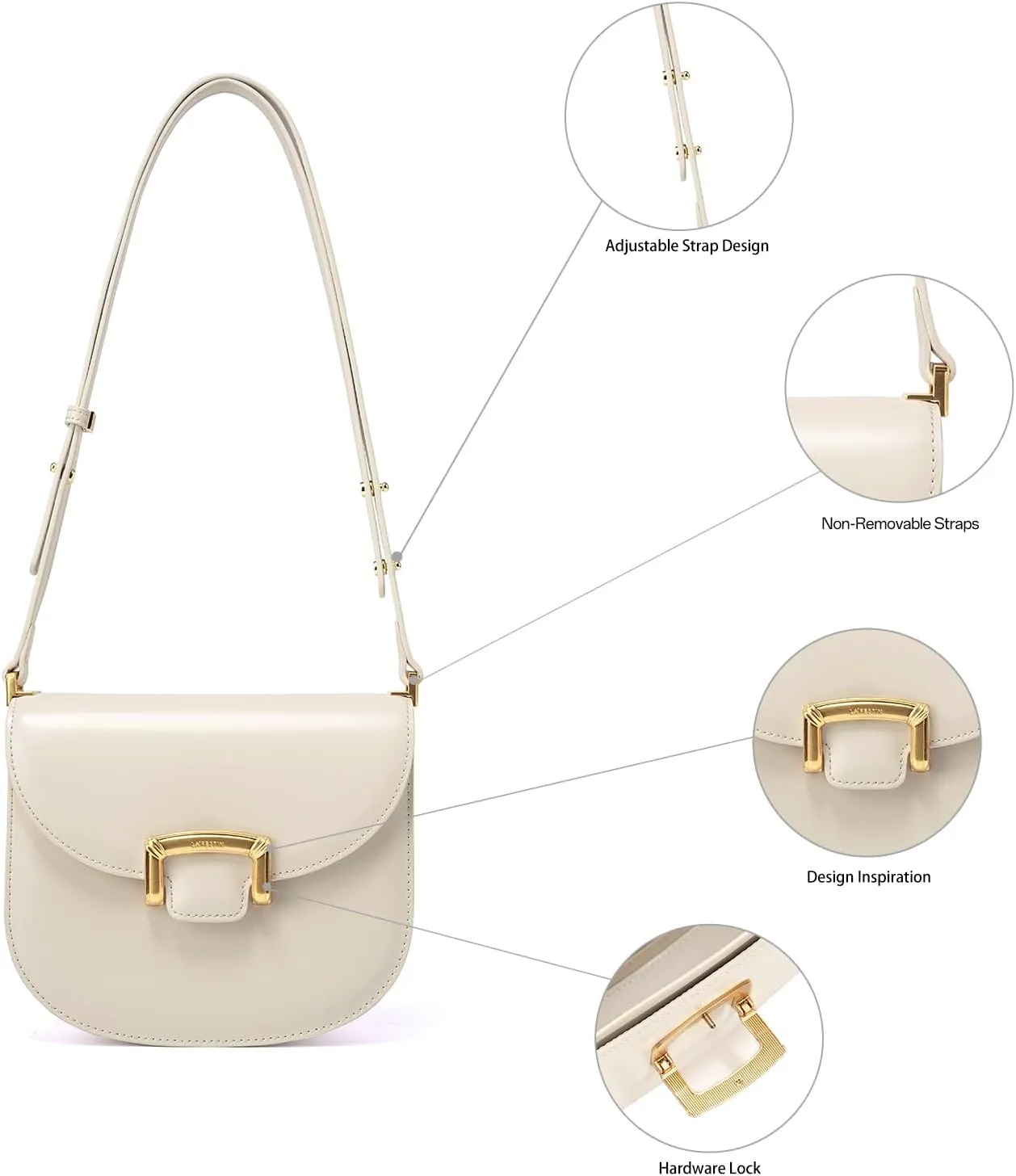 LAFESTIN Small Split Leather Crossbody Purses For Women with Adjustable Strap Shoulder Handbags with Credit Card Slot