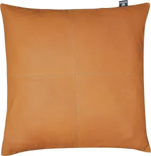 Lambskin Leather Pillow Cover - Decorative Sofa Cushion Case - Throw Covers for Living Room & Bedroom, 18" x 18" - Mustard Flavia Plain Pack of 1