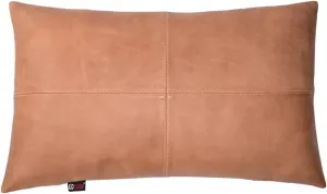 Lambskin Leather Pillow Cover - Sofa Cushion Case - Decorative Throw Covers for Living Room & Bedroom, 10X18 Inch - Antique Brown Plain Pack of 2