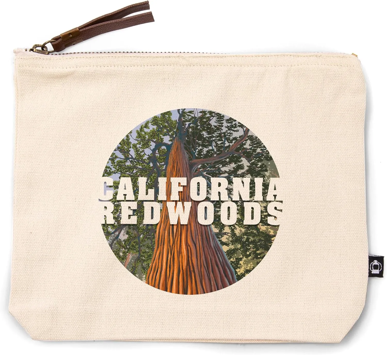 Lantern Press California Redwoods, Looking Up Tree, 100% Cotton Zipper Pouch, Travel Accessory, Go Bag