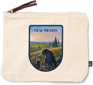 Lantern Press New Mexico, Lithograph, Bear Family in Field, 100% Cotton Zipper Pouch, Travel Accessory, Go Bag