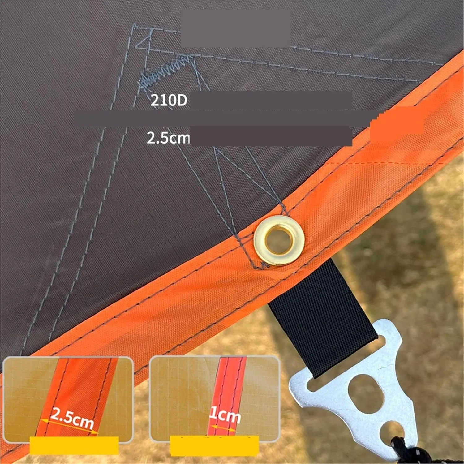 Large Camping Waterproof Tarp Oxford 4X6 Outdoor Canopy Sun Shelter Tent Tourist Awning Shade for Multiple People(Only Black tarp)