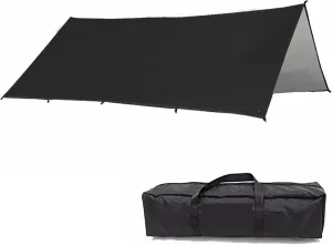 Large Camping Waterproof Tarp Oxford 4X6 Outdoor Canopy Sun Shelter Tent Tourist Awning Shade for Multiple People(Only Black tarp)
