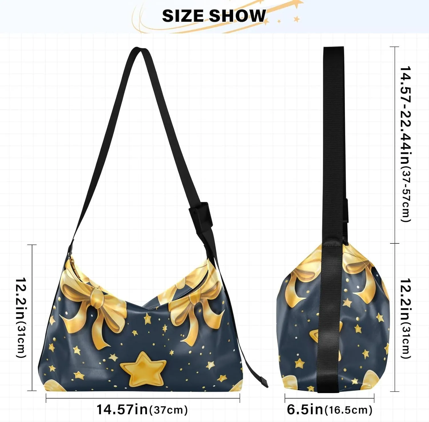 Large Capacity Crossbody Shoulder Bag Handbag Casual Tote Bag With Adjustable Strap Zipper For Men Women