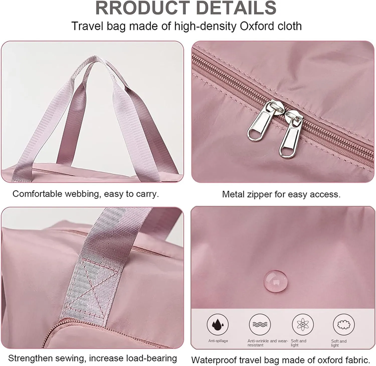 Large Capacity Travel Bag, Foldable Travel Bag, Expandable Travel Duffel Bag, Collapsible Waterproof Large Capacity Travel Handbag, Overnight Bag for Women and Man