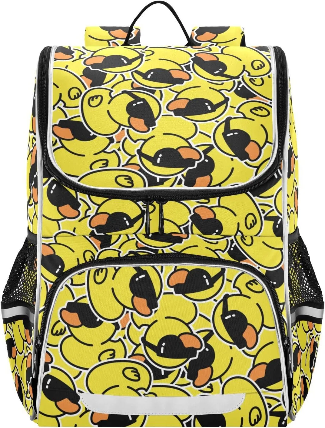 Large Capacity Yellow Duck Student Backpack Cartoon Boys and Girls School Book Bag 16 Inches, Multifunctional Computer Bag School Bag Travel Shoulder Bag